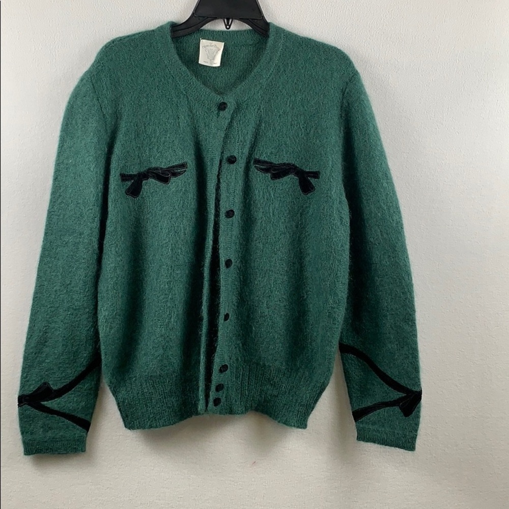 Vera da Pozzo  green open front sweater size M